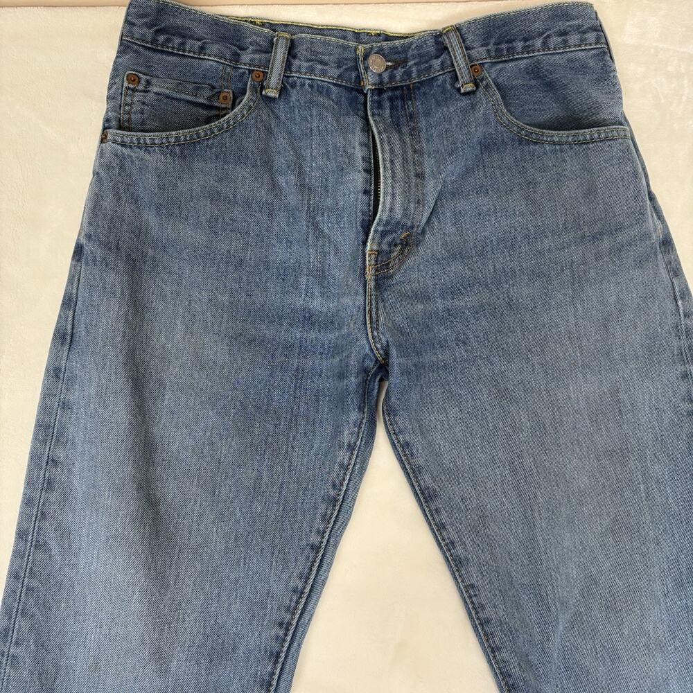 Levi's 517 Bootcut Jeans 33x36 Distressed Medium Blue Wash 100% Cotton Denim - Picture 3 of 15